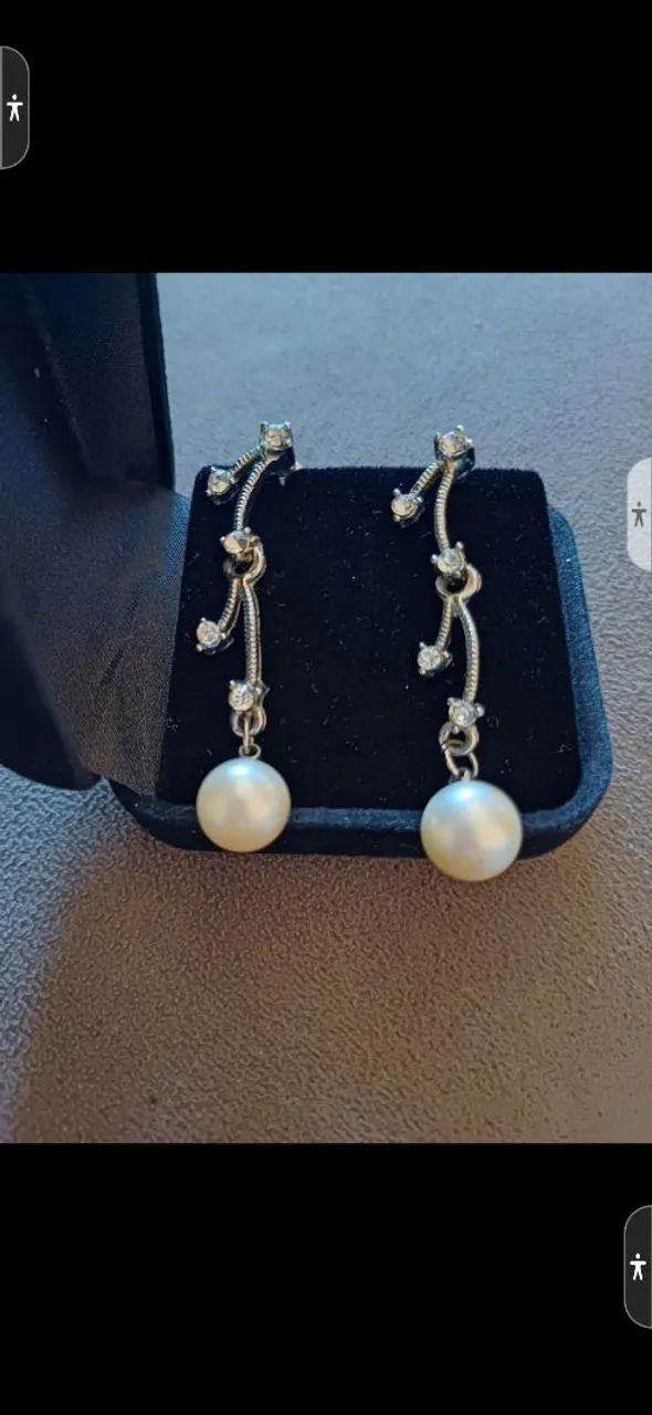 Brincos de pérola e zircônia - Luxo e elegância!