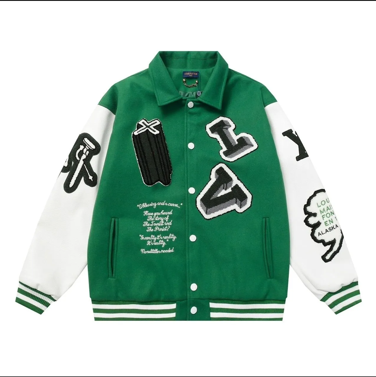 Jaqueta Louis Vuitton Varsity Verde Original - Estilo Exclusivo e Sofisticado