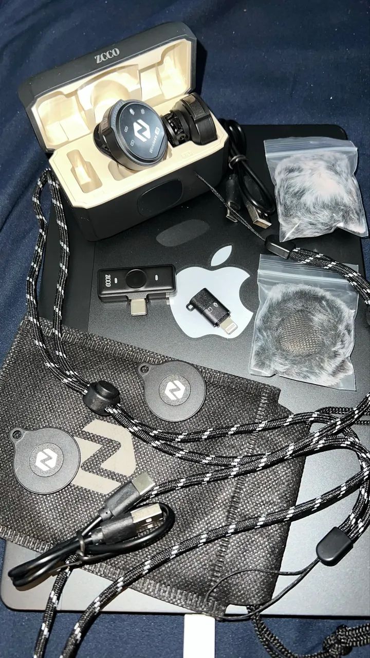Microfone lapela duplo
