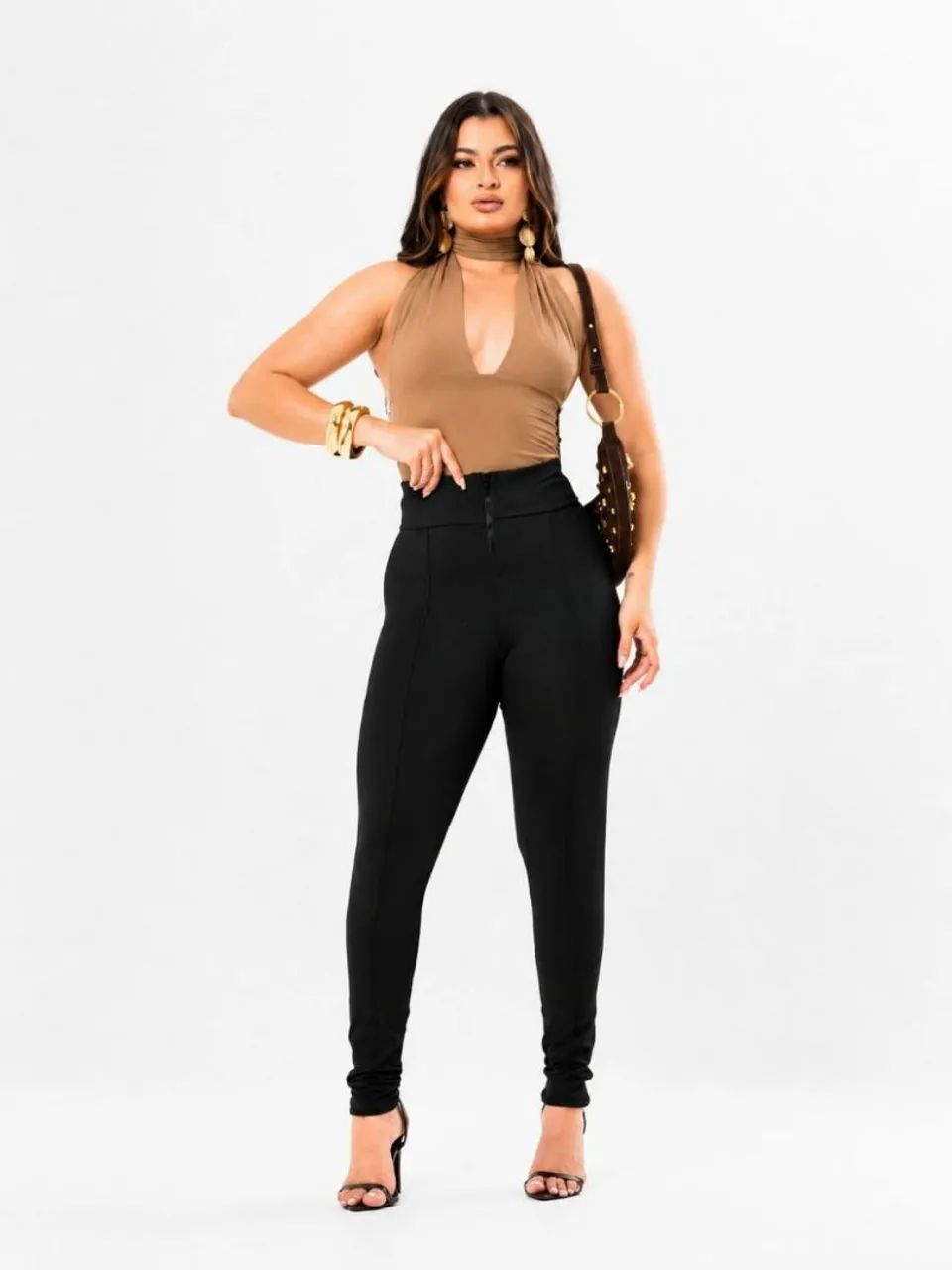 Vendo Calça cintura alta preta tipo legging  - Foto 2