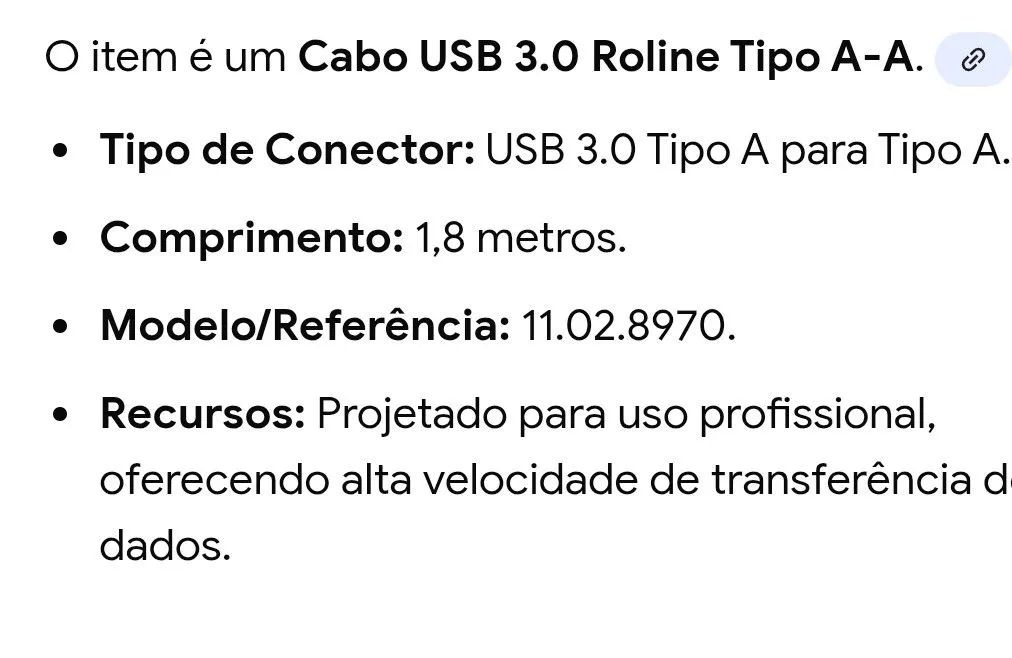 Cabo USB 3.0 Roline tipo A-A  1,8 mts - Foto 3