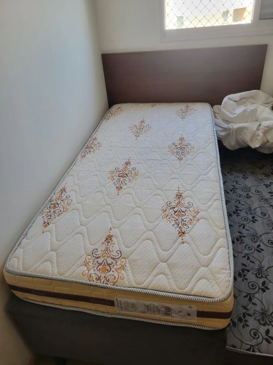 Cama box solteiro conjugada com cama auxiliar e colchão - Foto 3
