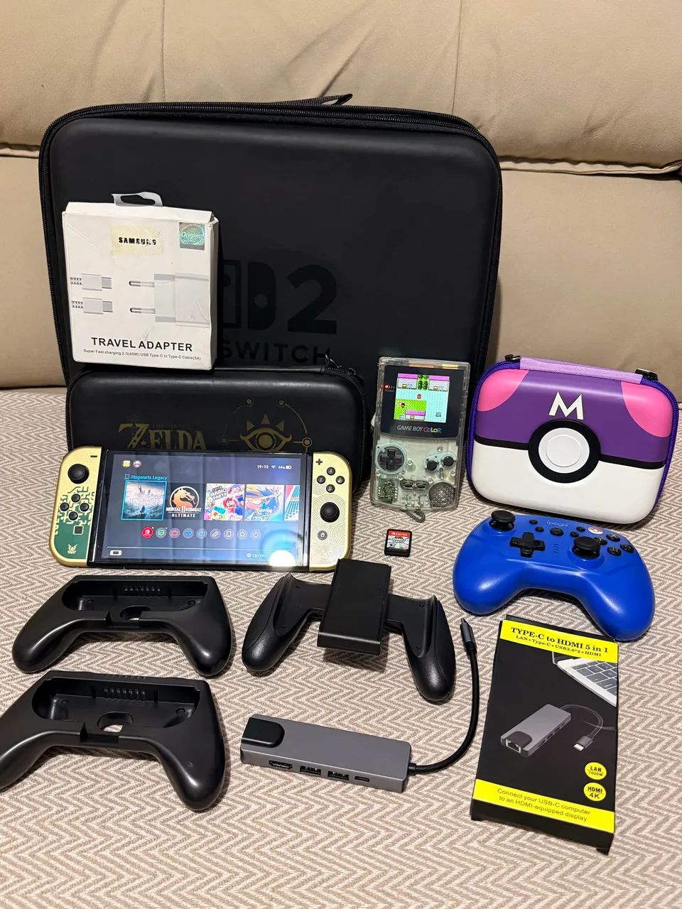 Nintendo switch oled Zelda e game boy color ips 