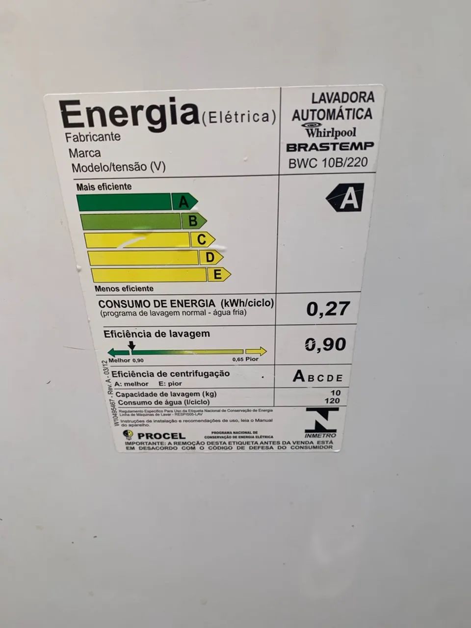 Brastemp 10kg Automática 220V - BWC10B - Usada - Foto 4