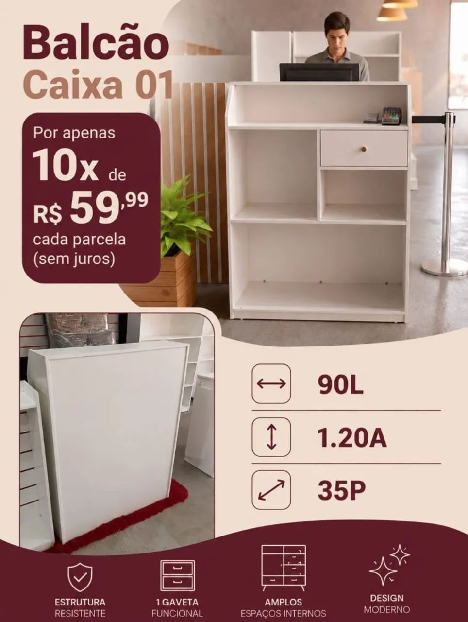 Peça seu balcão pra atendimento em mdf