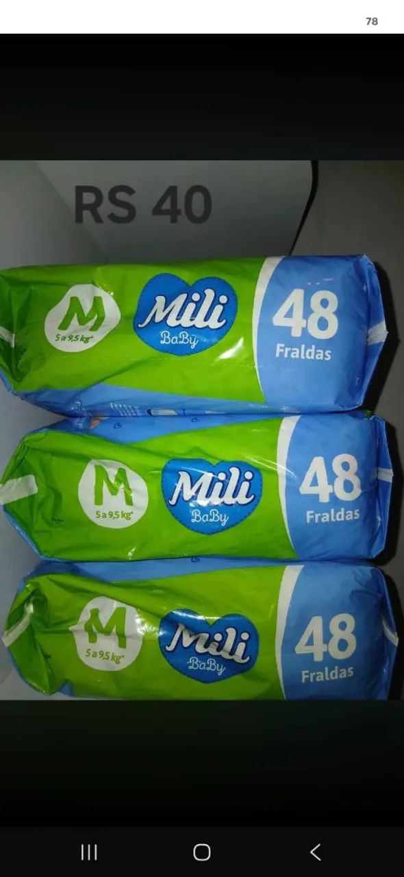 Fralda Marca Mili tamanho P/M