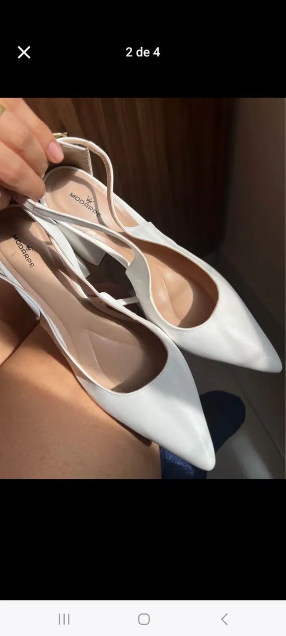 Sapato Scarpin branco - Foto 4