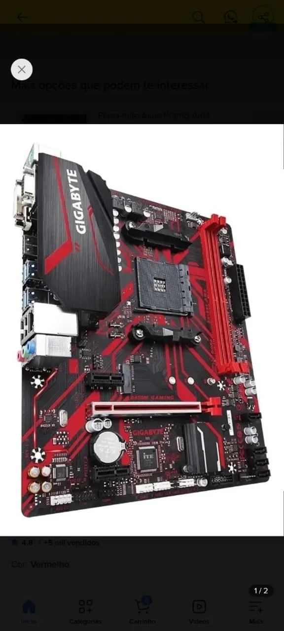 Placa mãe gigabyte 450m gaming + ASUS B450 DDR 4 Raízen  - Foto 4