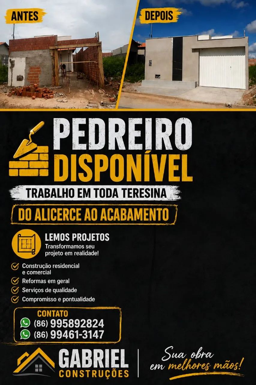 Pedreiro disponível 