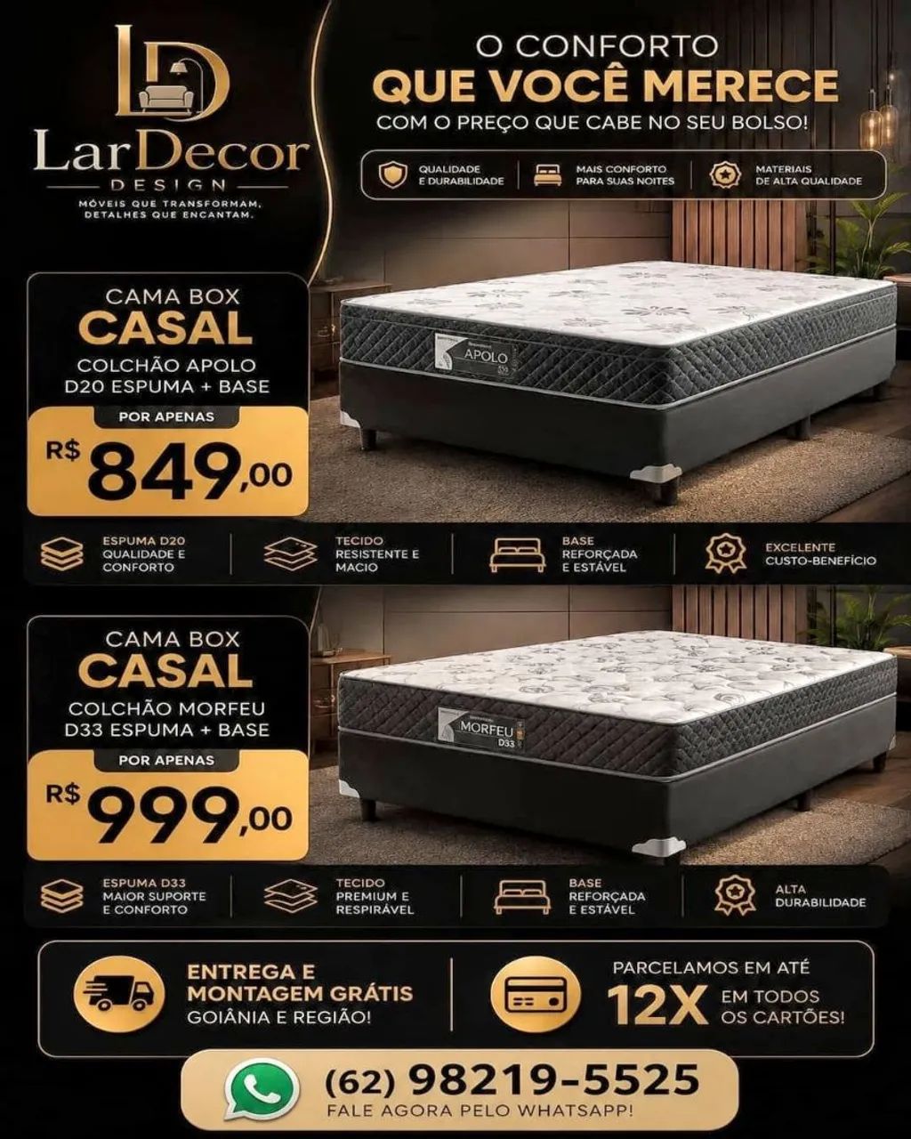 CAMA BOX CASAL + BASE 