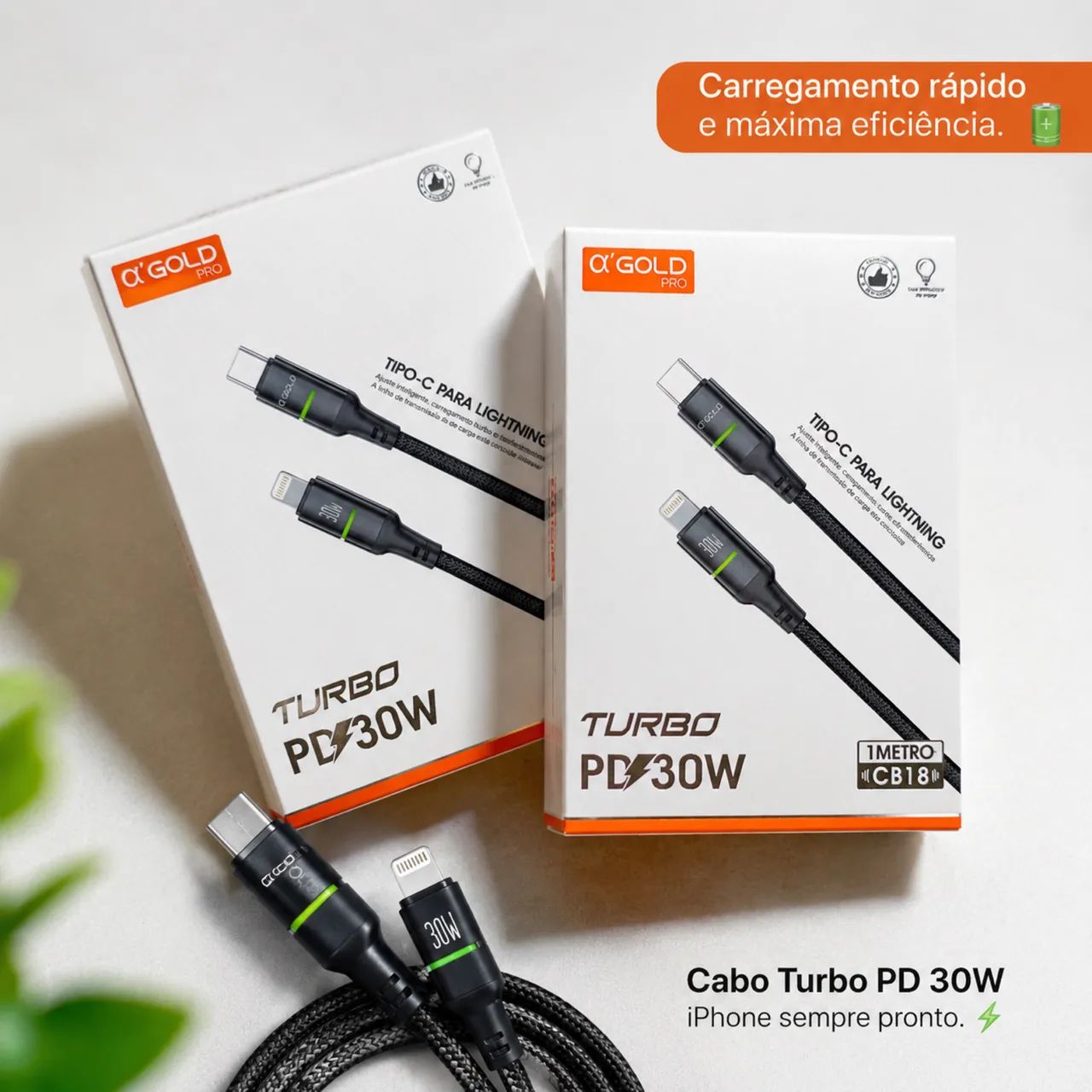 EXCELENTE CABO 1 METRO TIPO C e LIGHTNING