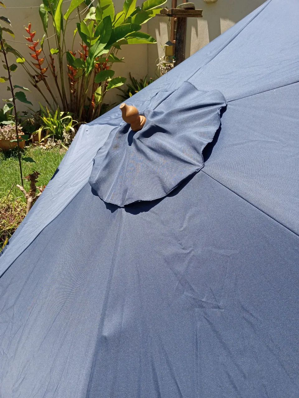 Ombrelone Central 2,70m Madeira Redondo Piscina, Praia cor azul marinho  - Foto 5