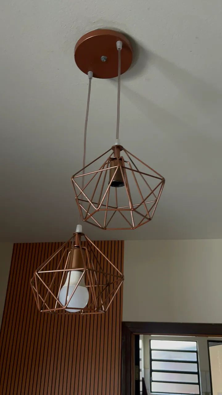 Lustre luminária gold rose  - Foto 2