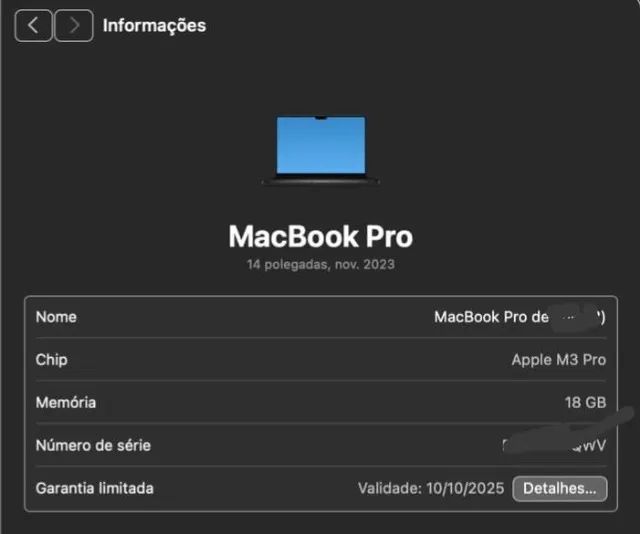Macbook Pro 14 M3 2tb de ssd 18gb ram  - Foto 3