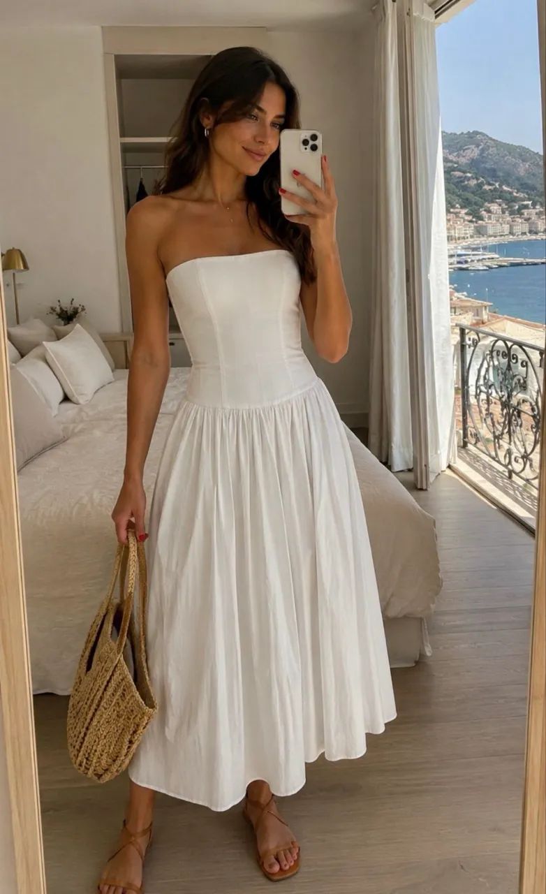 Vestido Zara branco tomara que caia 
