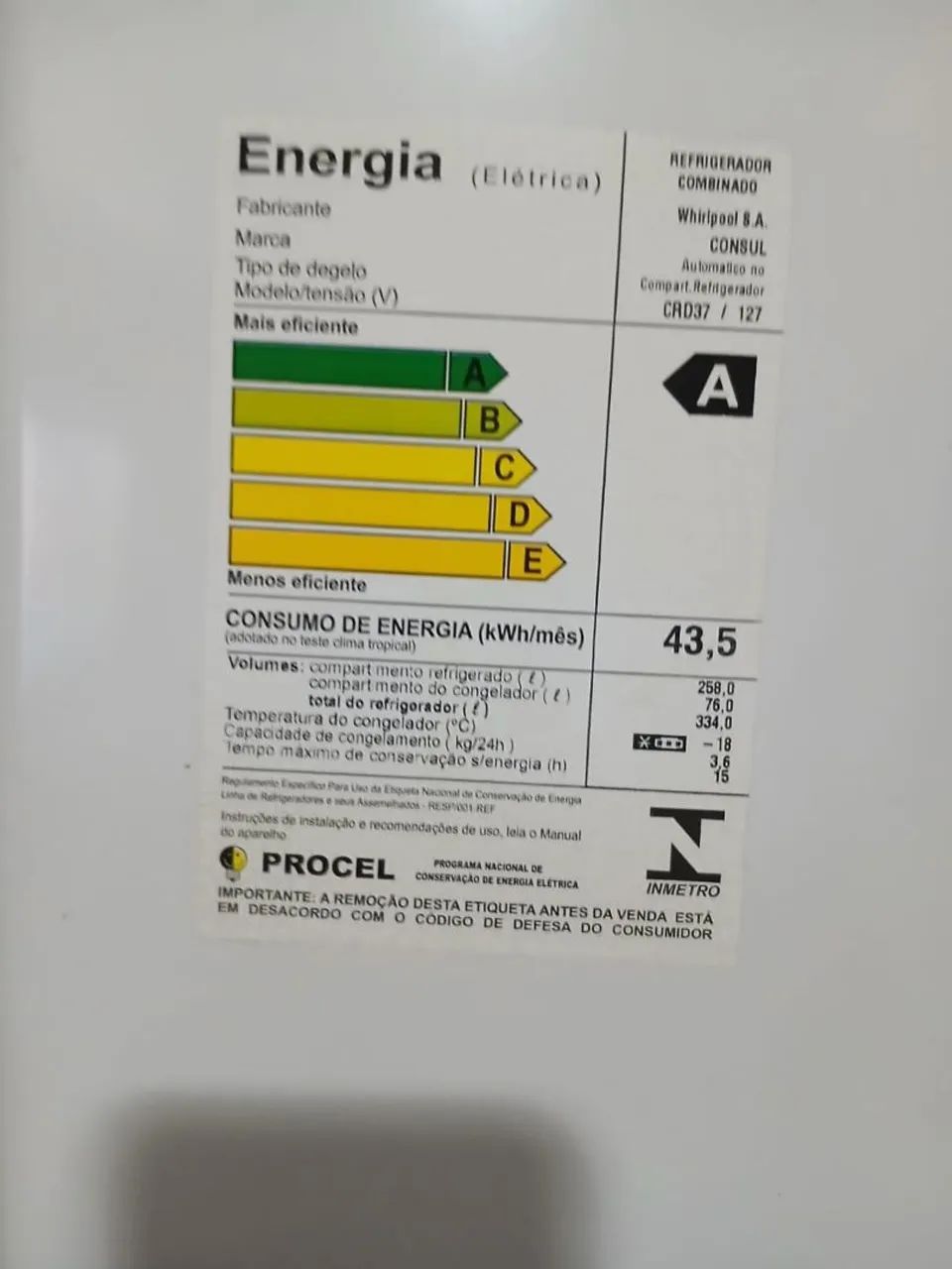 Geladeira Consul CRD37 334L - 127V - Foto 3