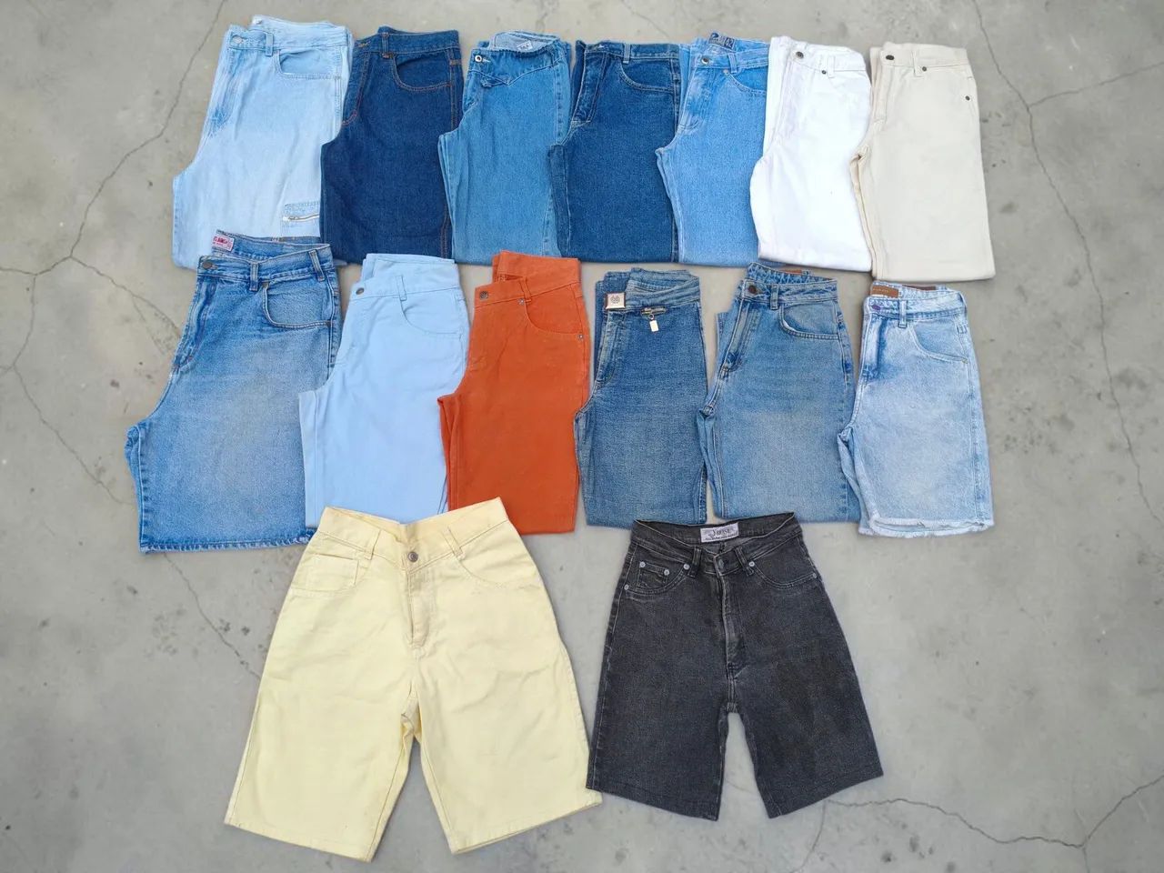 Lote de calças mom jeans bermudas vintage cgc retrô 