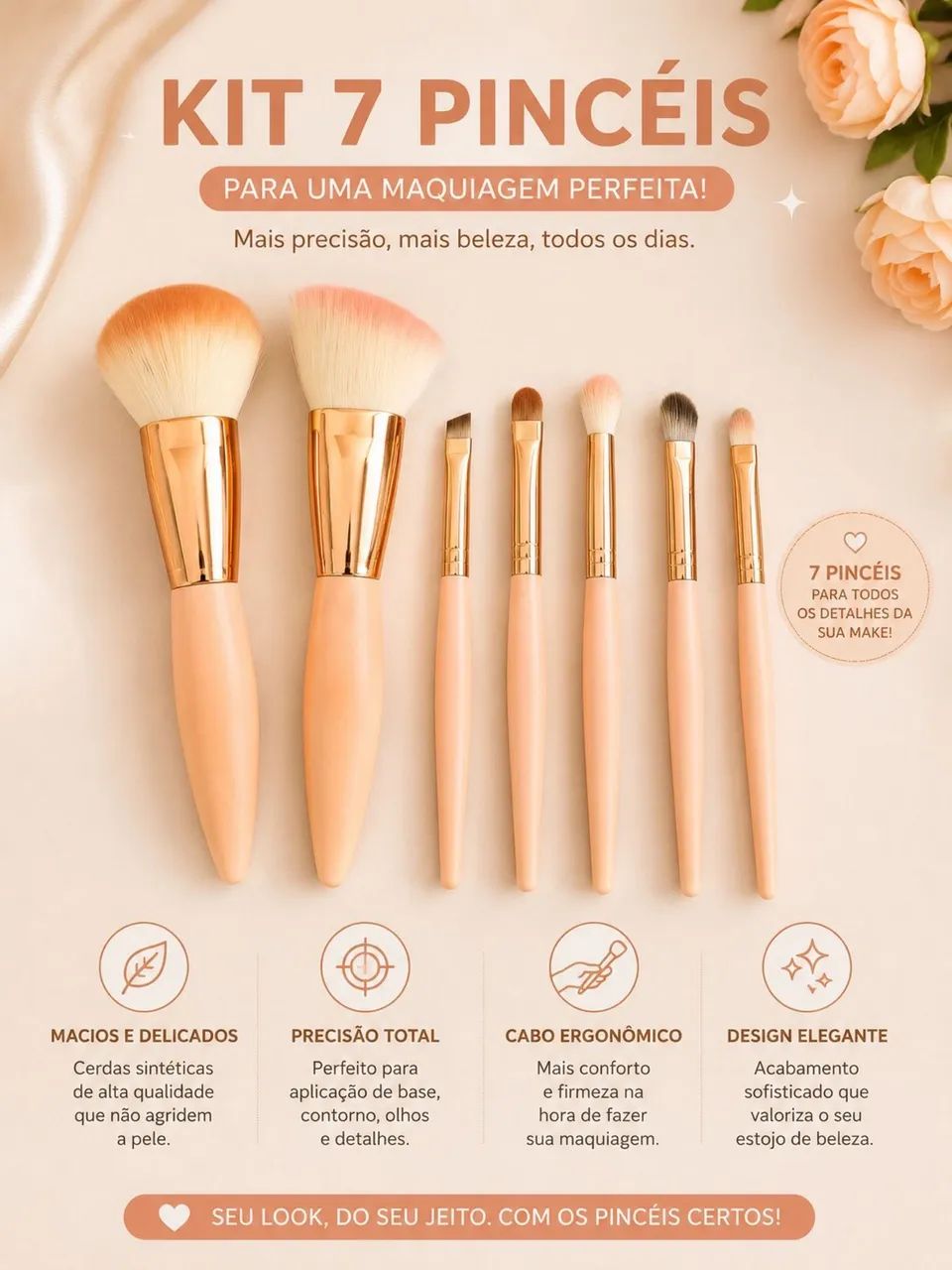 Kit pincéis para maquiagem 