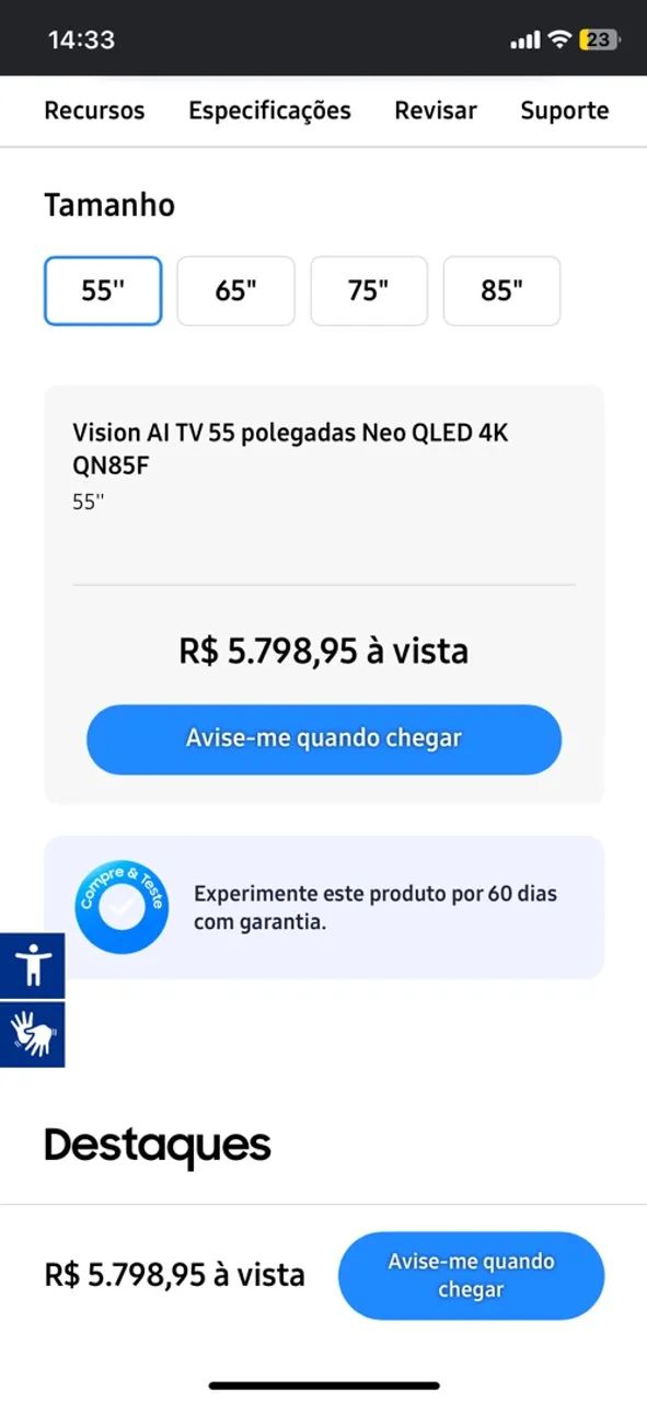 TV Samsung NEO QLED 4k 144hz  QN85F 55 polegadas  - Foto 5