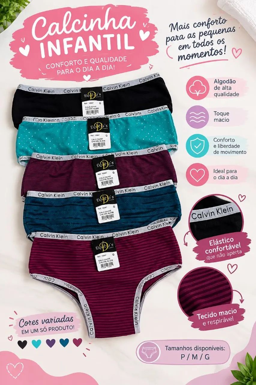 Calcinha infantil c k