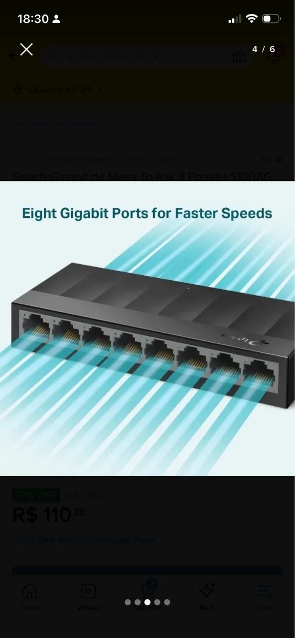 Switch Gigabit de Mesa Tp-link 8 Portas LS1008G
