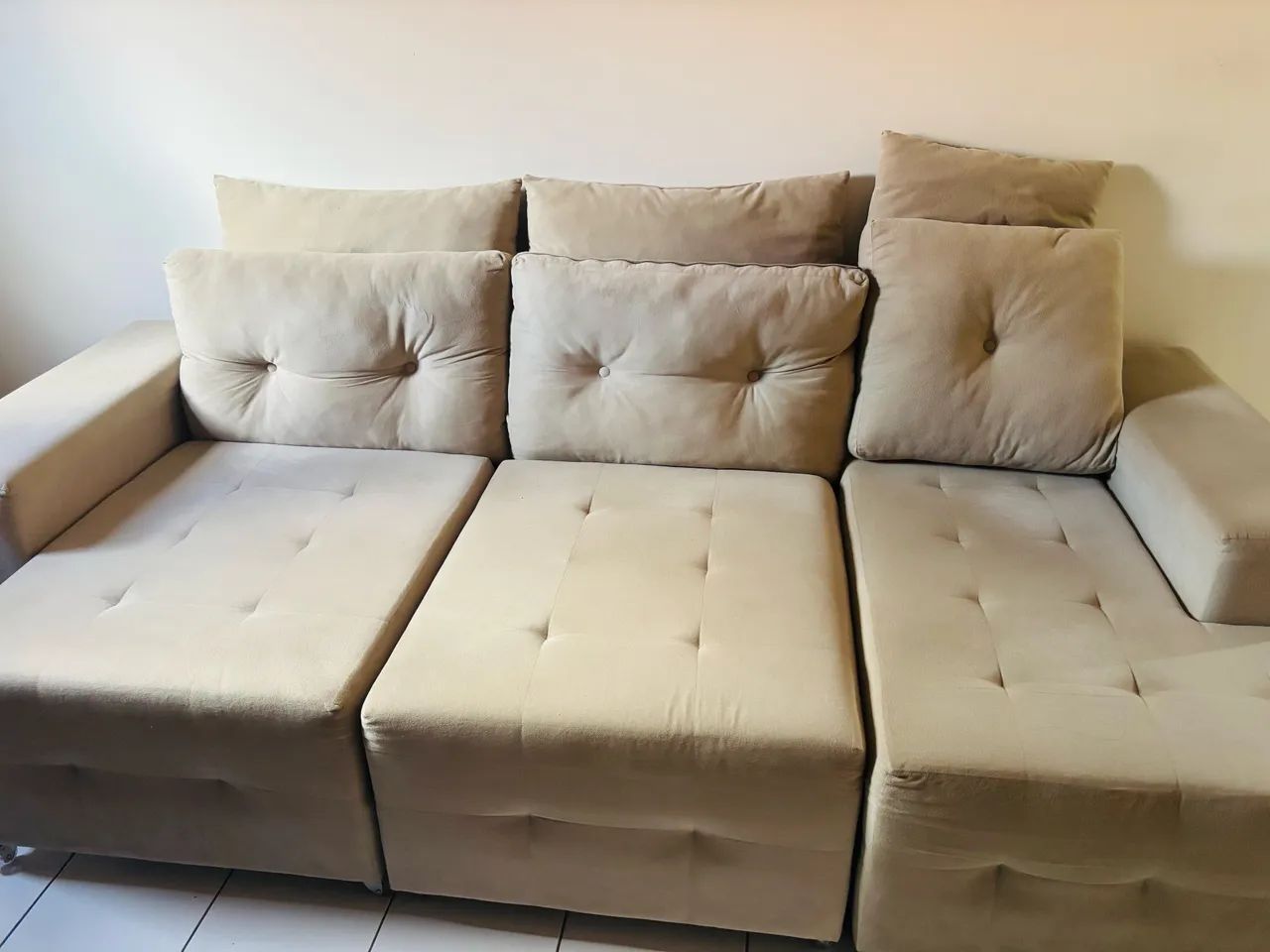 Sofá Modular Bege 2,80m - Ótimo Estado - - Foto 4