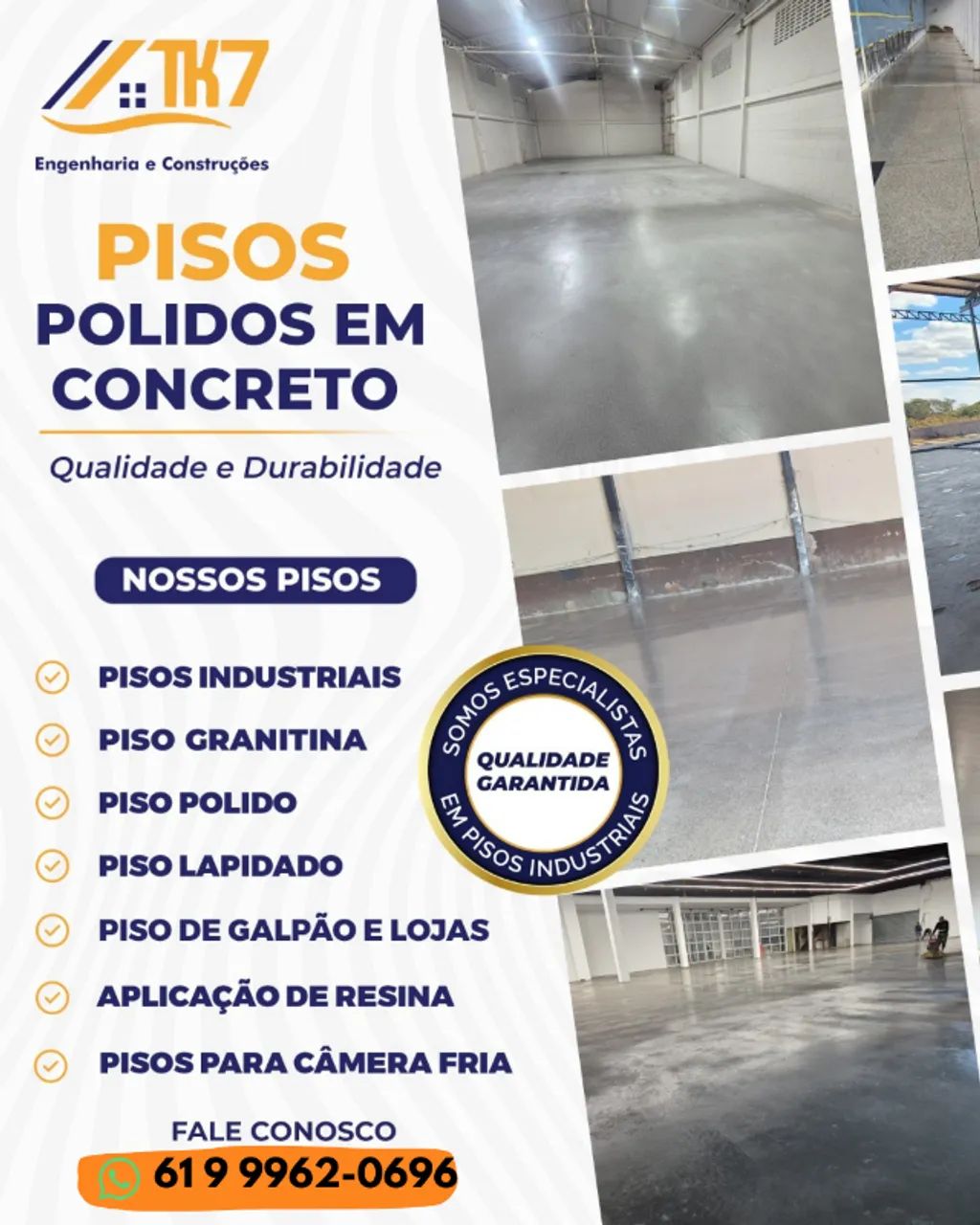 Piso de concreto polido, industrial, Calçadas, Lojas, Radier, Galpão Câmara fria.