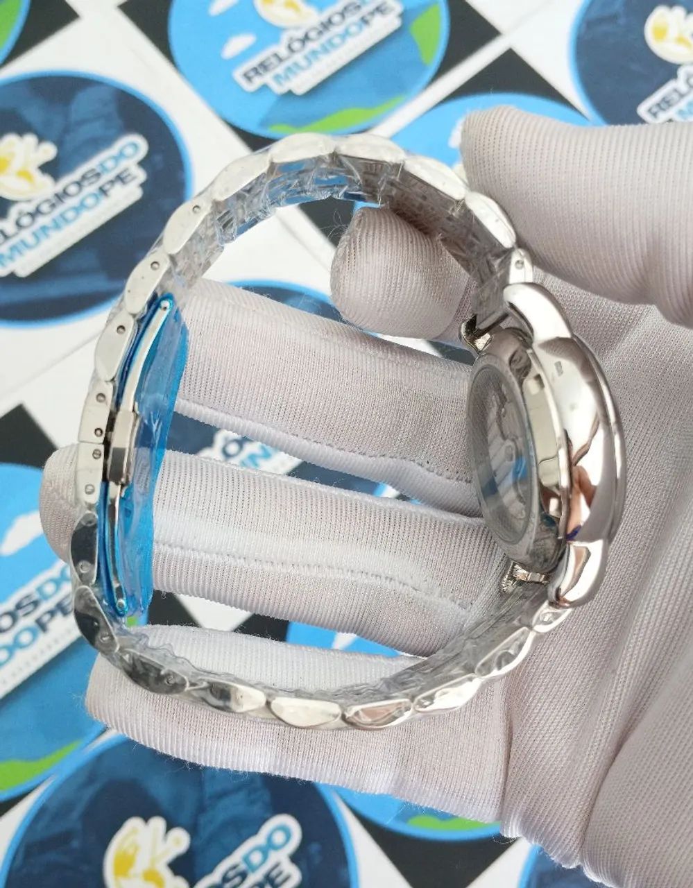 RELÓGIO FEMININO AUTOMÁTICO FUNDO AZUL  - Foto 4