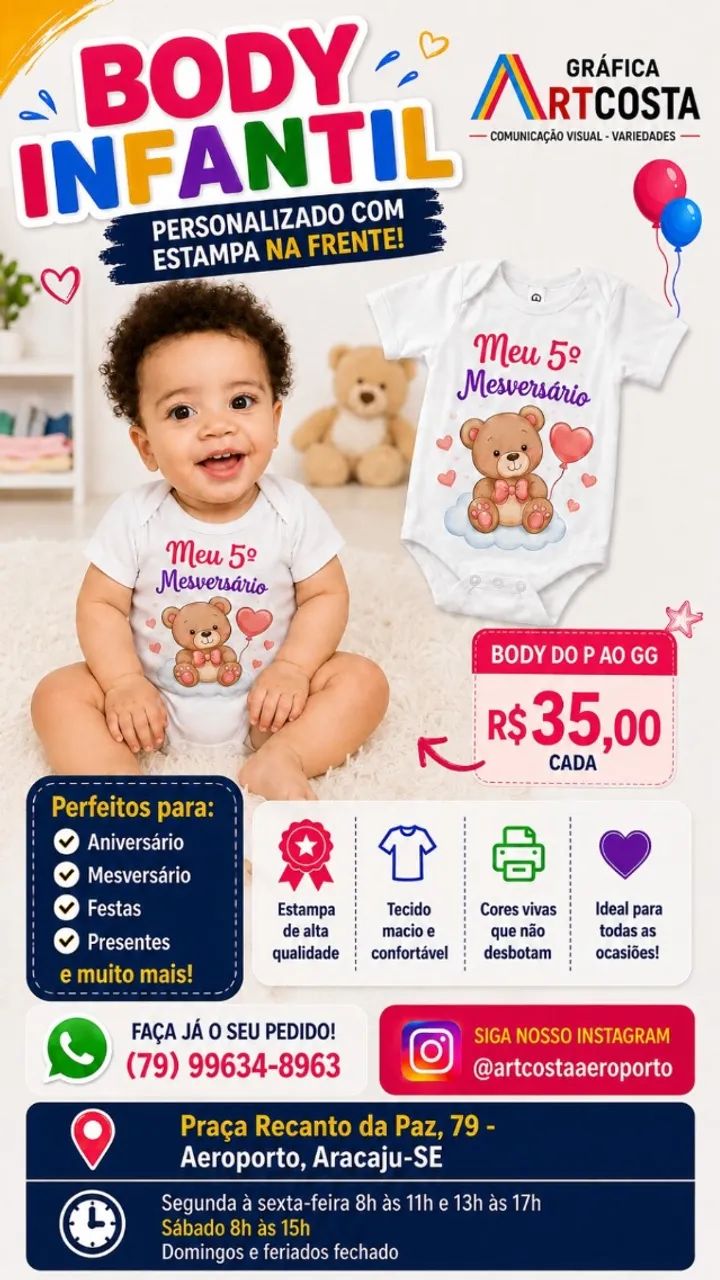 Bady infantil personalizado 