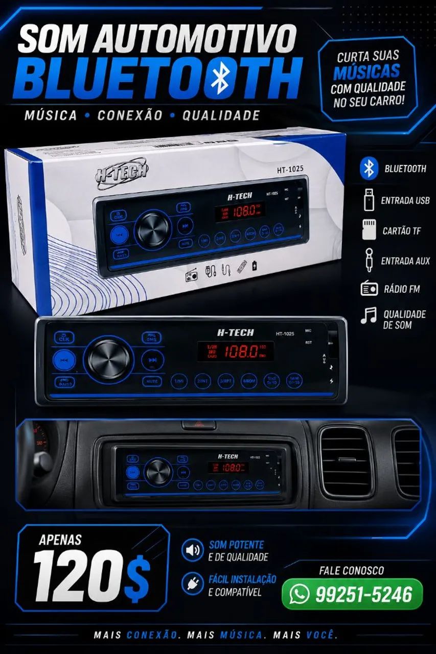 Rádio de carro Mp3 / bluetooth  - Foto 2