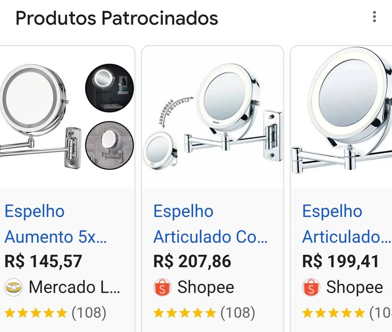 Espelho de Maquiagem 10x com Led.  - Foto 4