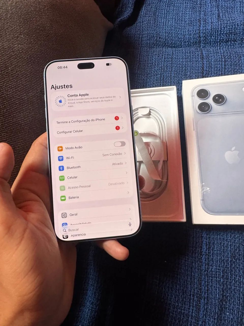 IPHONE 18 PRO MAX GLACIAL 256GB COM CAIXA E NOTA SEM USO PRATICAMENTE PASSO CARTÃO OK  - Foto 3