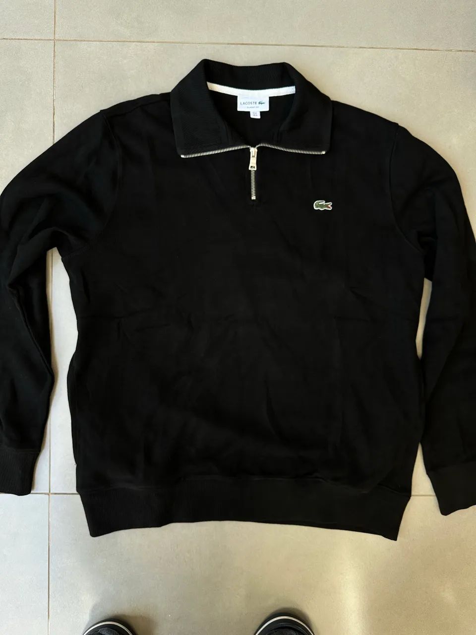Quarter zip Lacoste - GG Preto - Foto 3