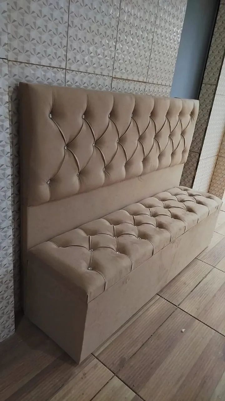 Kit Cabeceira Capitonê e Recamier Casal para Seu Quarto