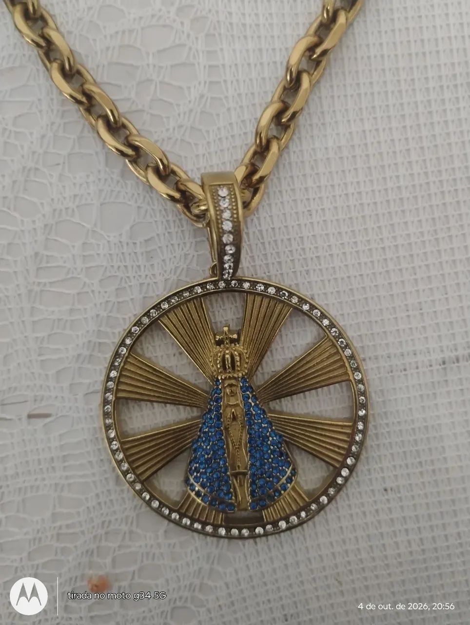 Corrente com pingente banhada a ouro  - Foto 2