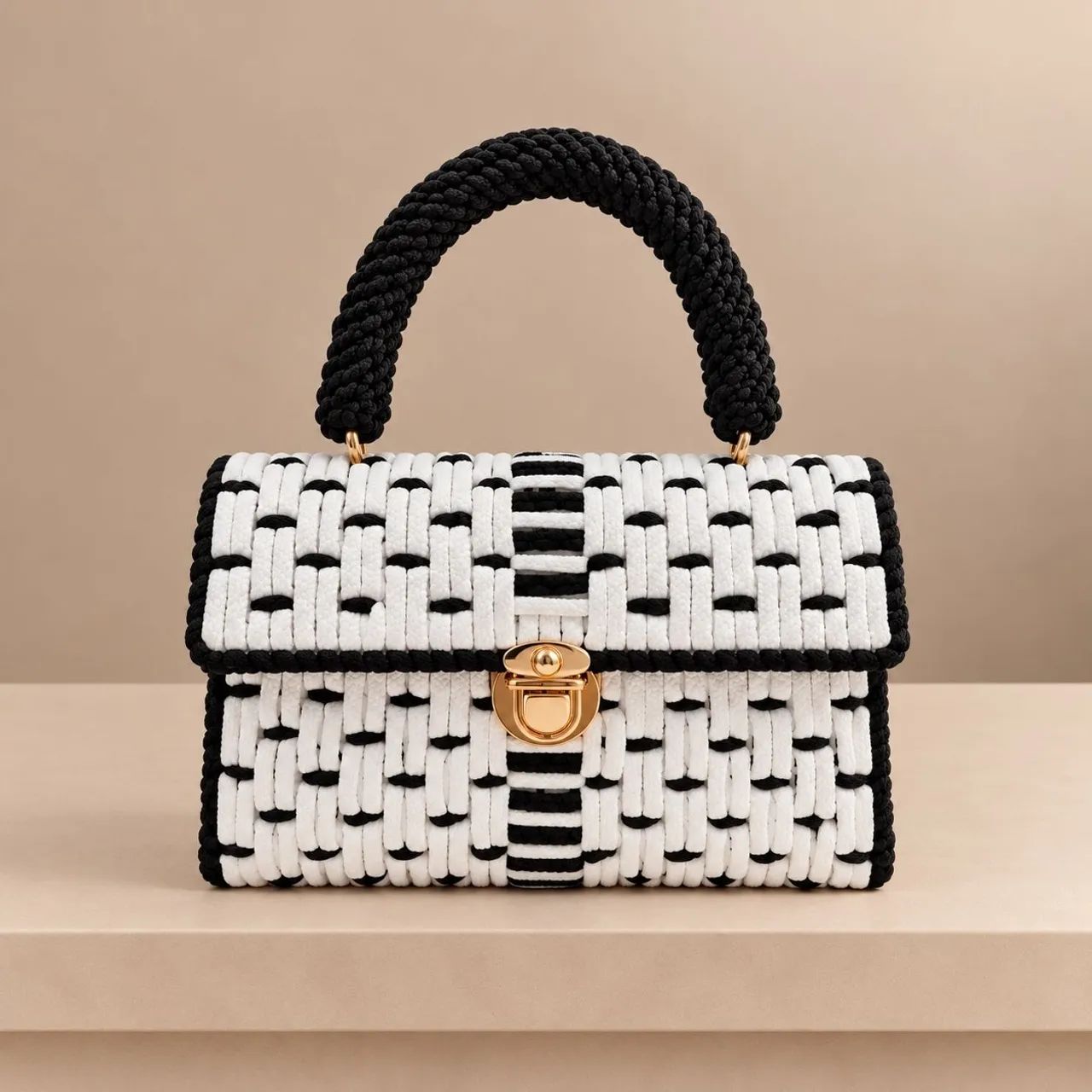 Bolsa de crochê com tela