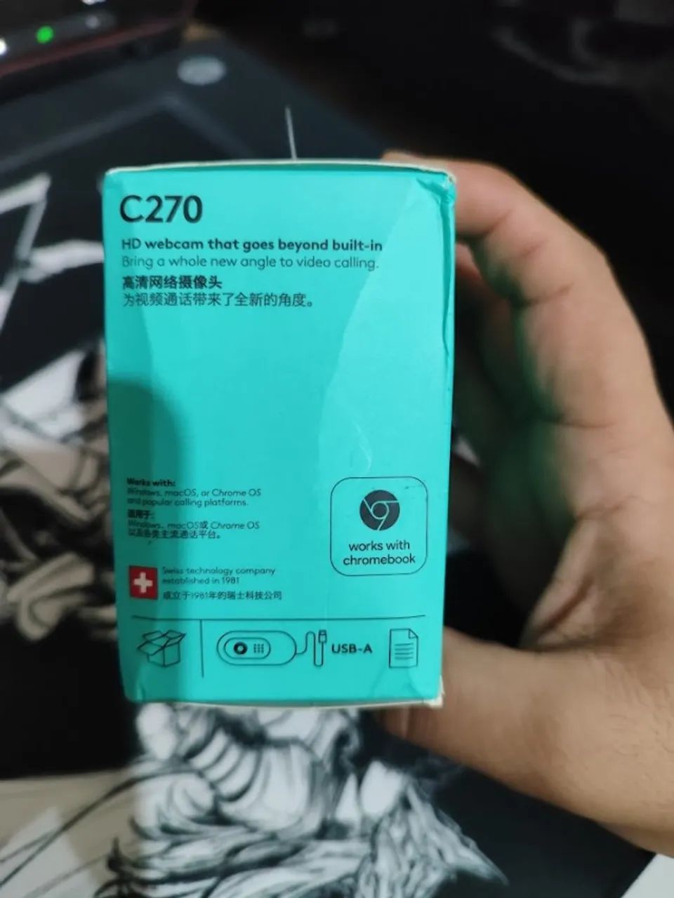 Webcam Logitech C270 HD 720p - Estado de Nova (Aberta só para teste) - Foto 5