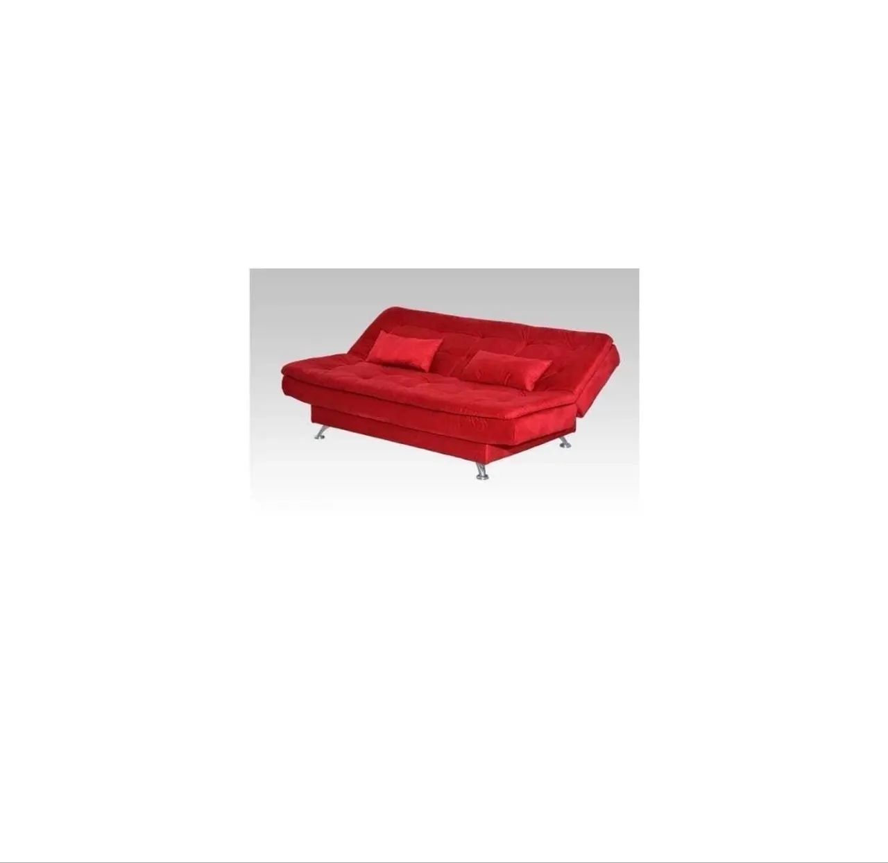 Sofá Cama-Bicama Matrix Salomé em Tecido Suede - Vermelho - Foto 3