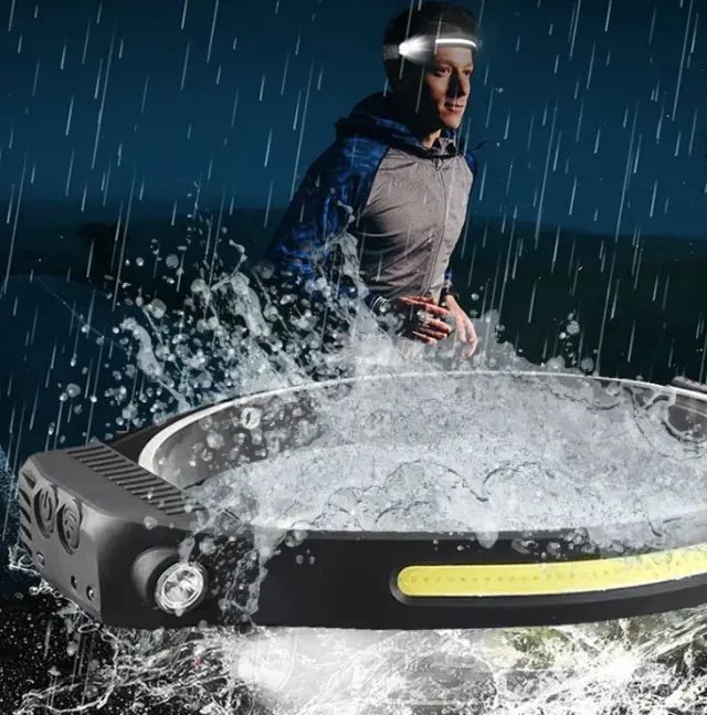 Lanterna De Cabeça Com Sensor Recarregável Resistente A Água - Foto 3