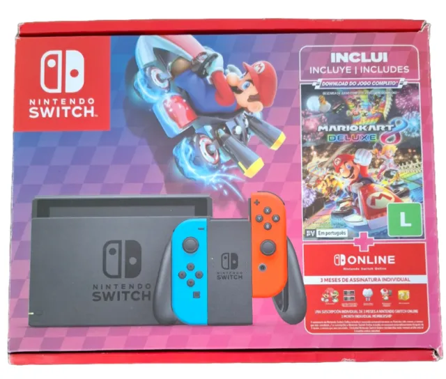 Nintendo Switch Original com acessórios e três jogos. - Consoles
