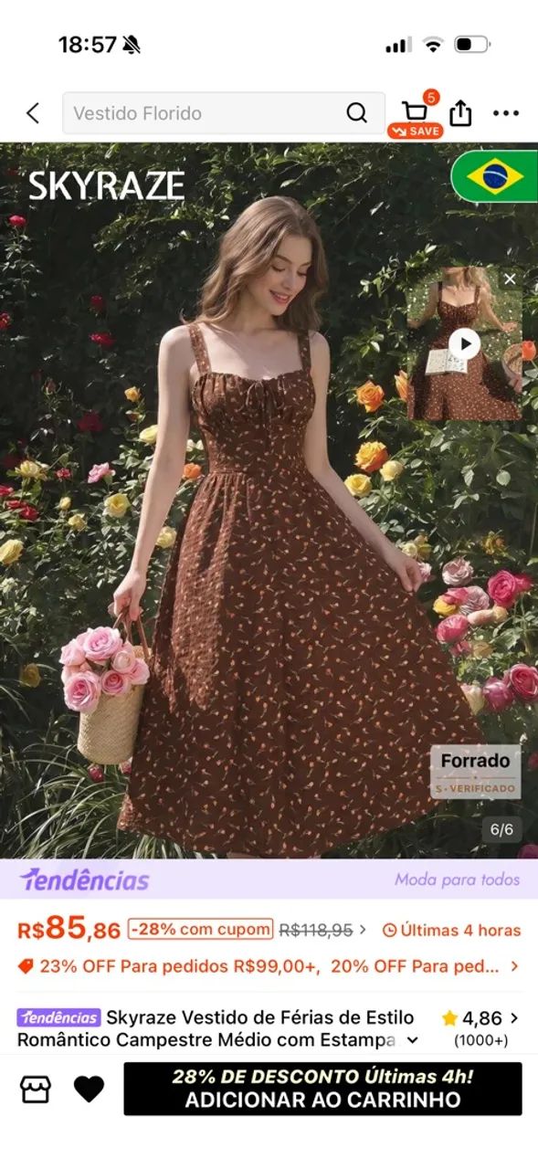 Vestido camponesa 