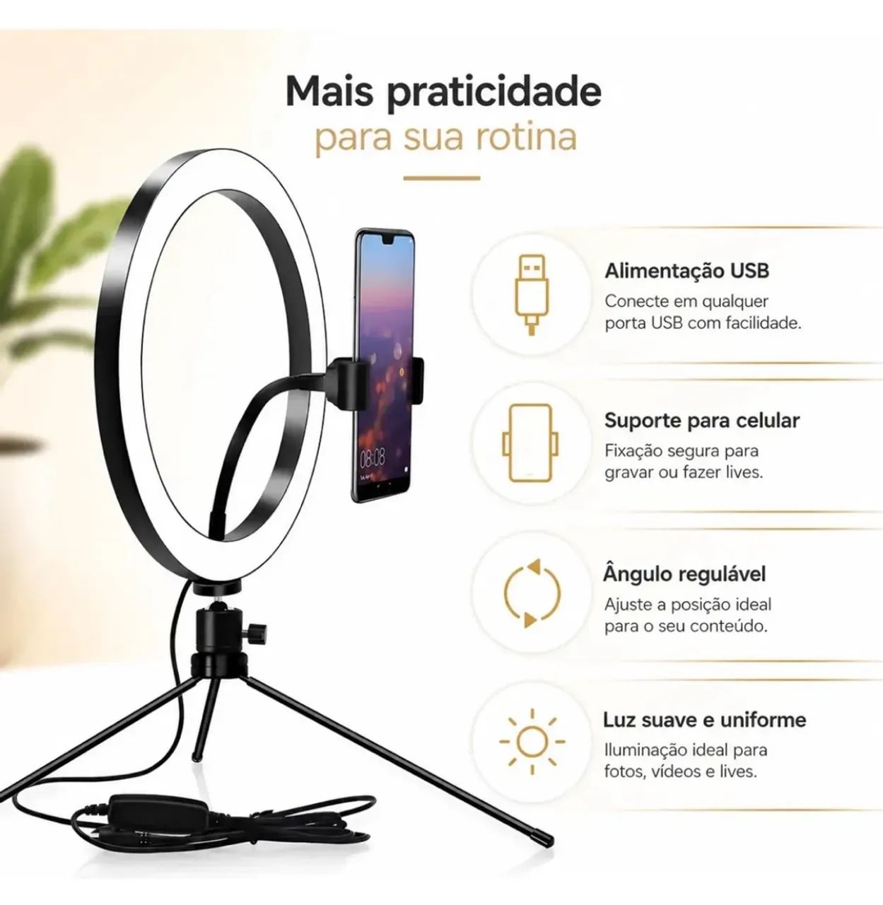 Ring Light 12? LED 18W para Celular - Foto 4