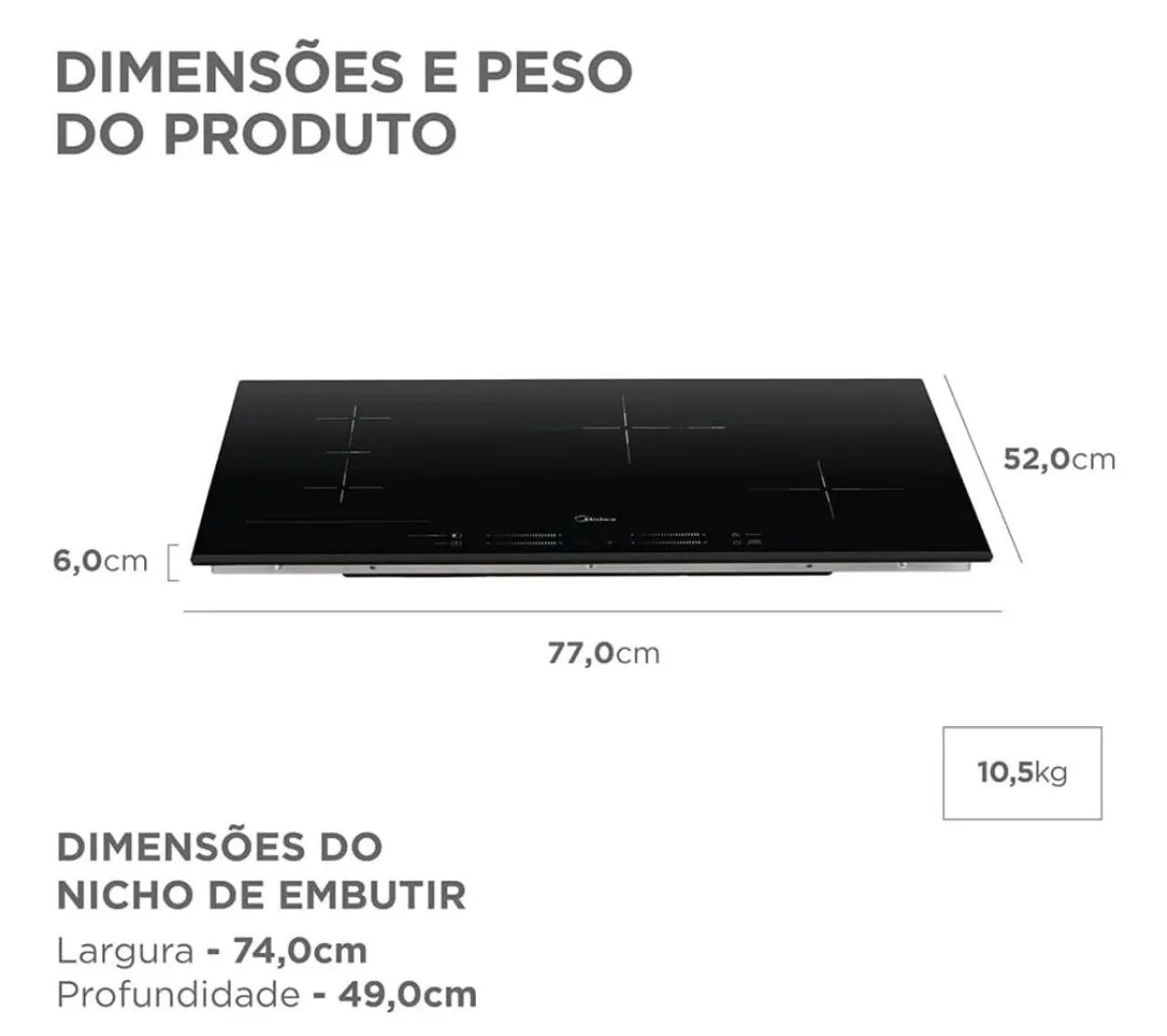 Coocktoop de indução midea 4 bocas freezone  - Foto 3