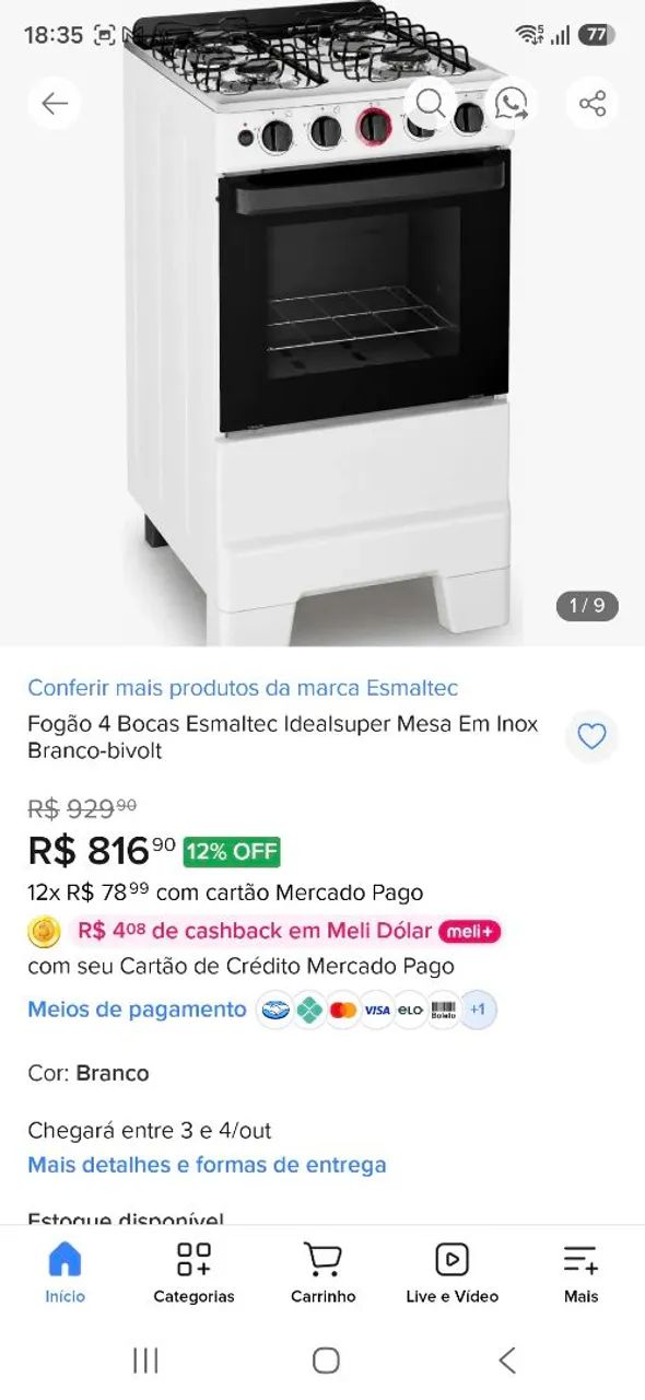 Fogão 4 bocas Esmaltec - Foto 5
