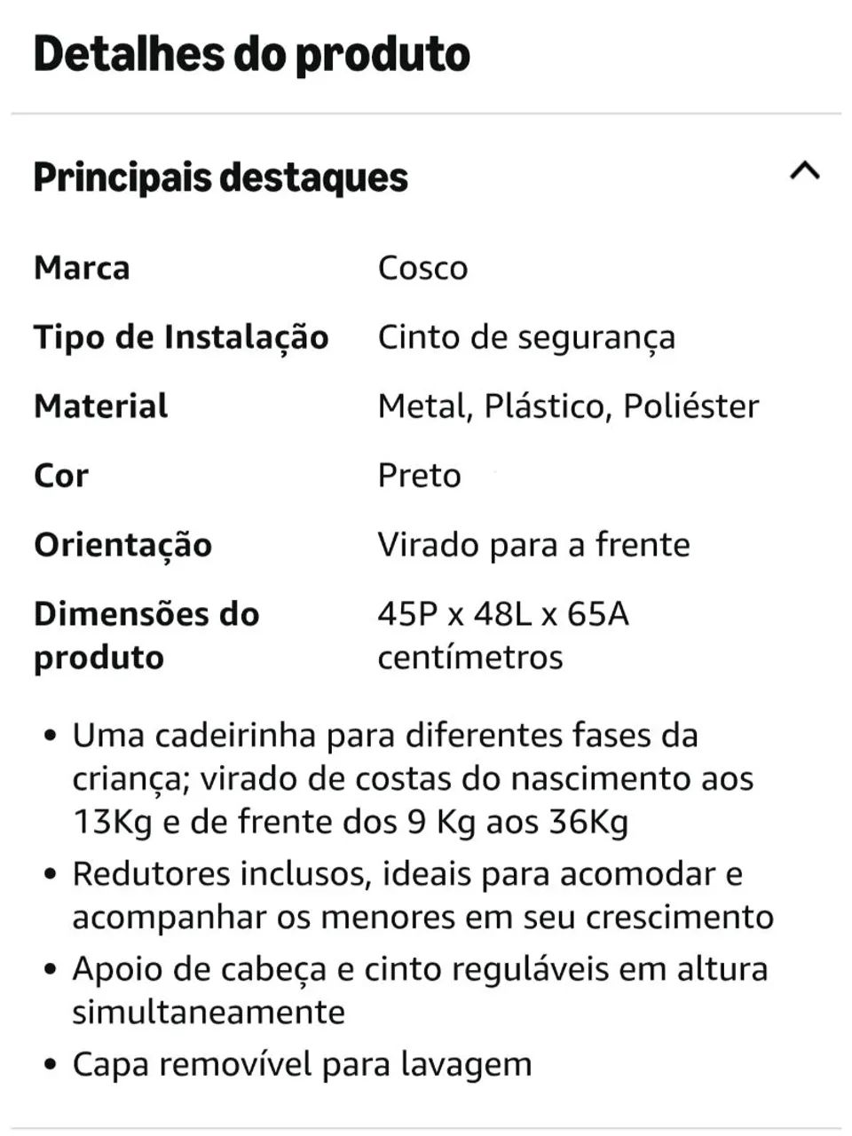 Cadeira bebê conforto Cosco Unique - Foto 5