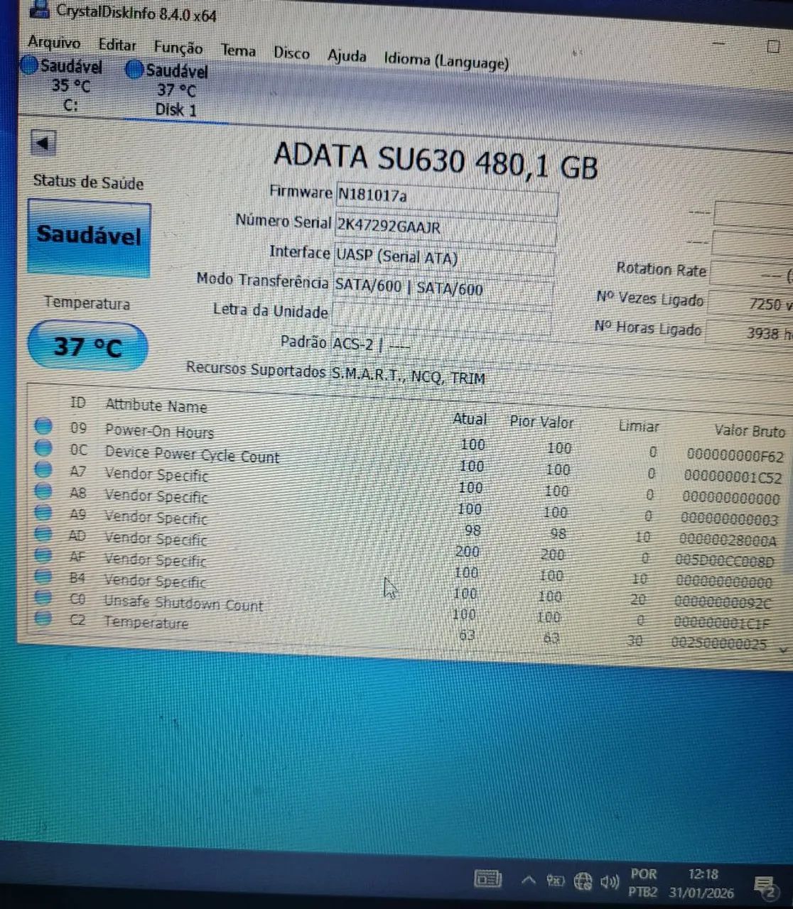 SSD 480GB SAÚDE 100% - QUASE METADE DO PREÇO! - Foto 5