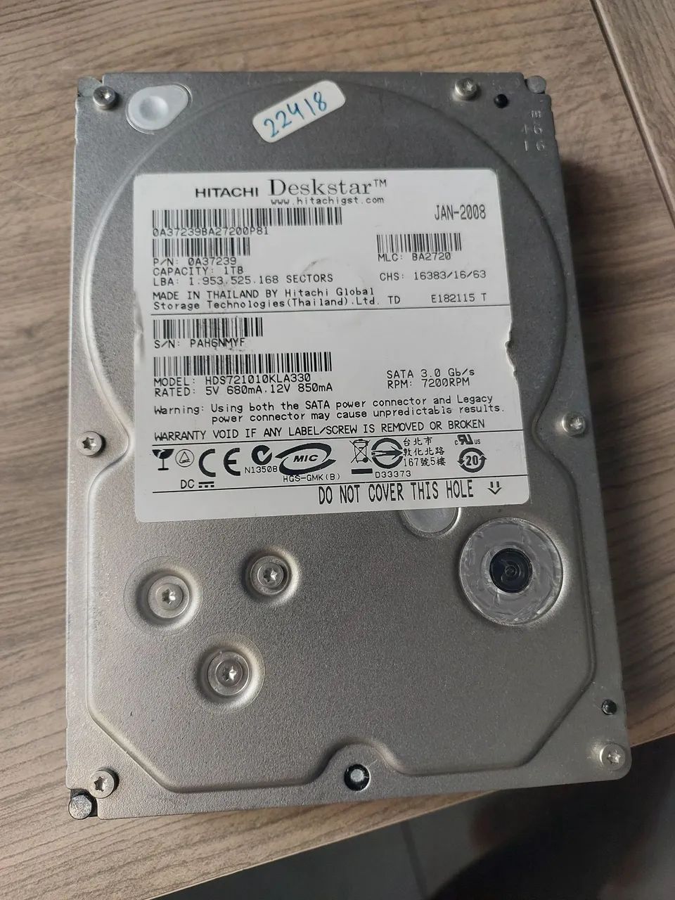 HD de 1TB para computador/PC.