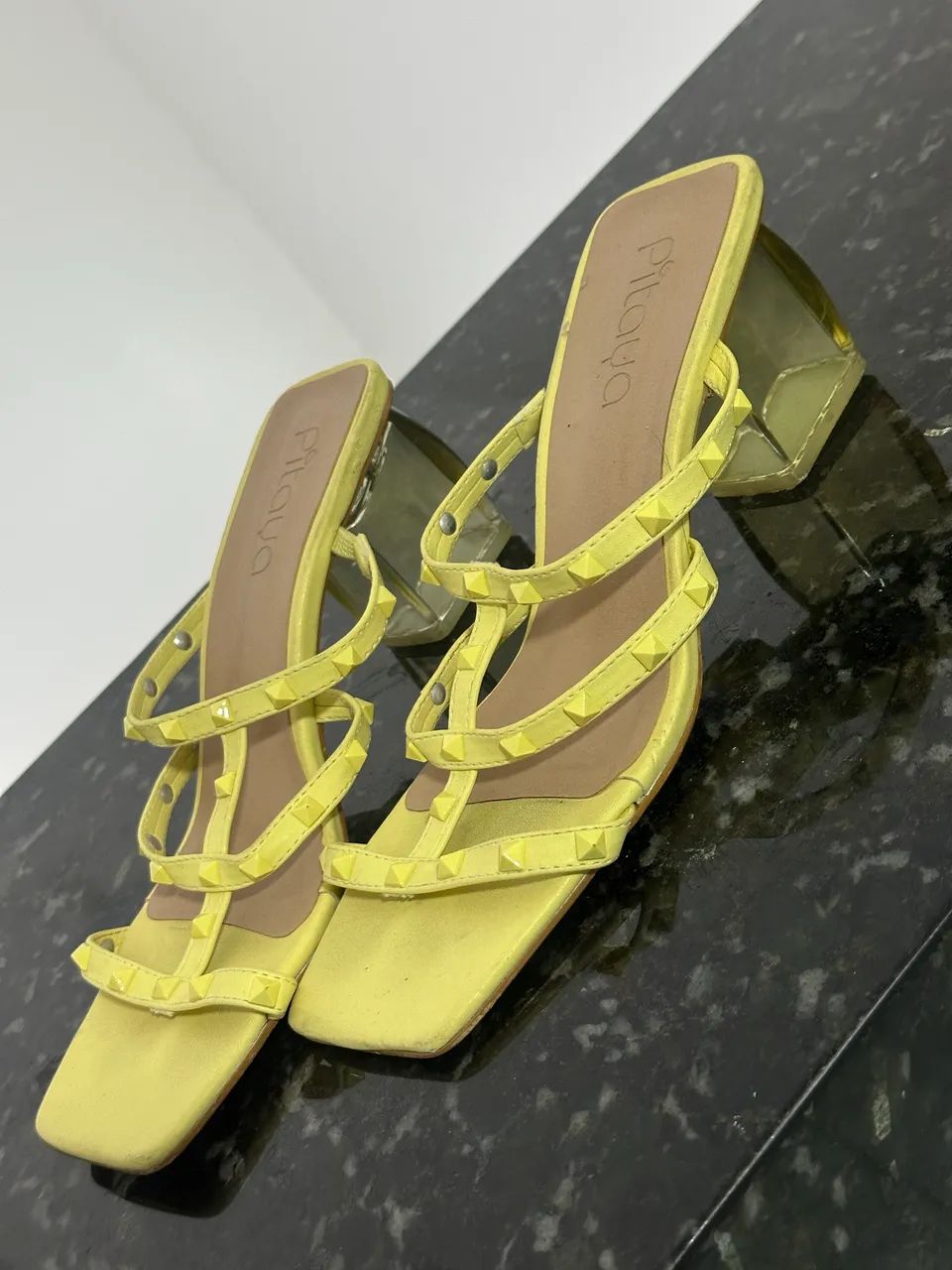 Sandália bloco amarelo 39 - Foto 2