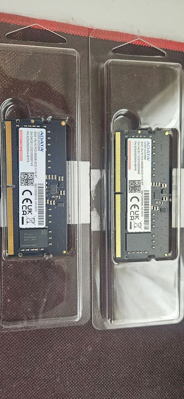 Par de Memória RAM DDR5 SODIMM 8GB ADATA