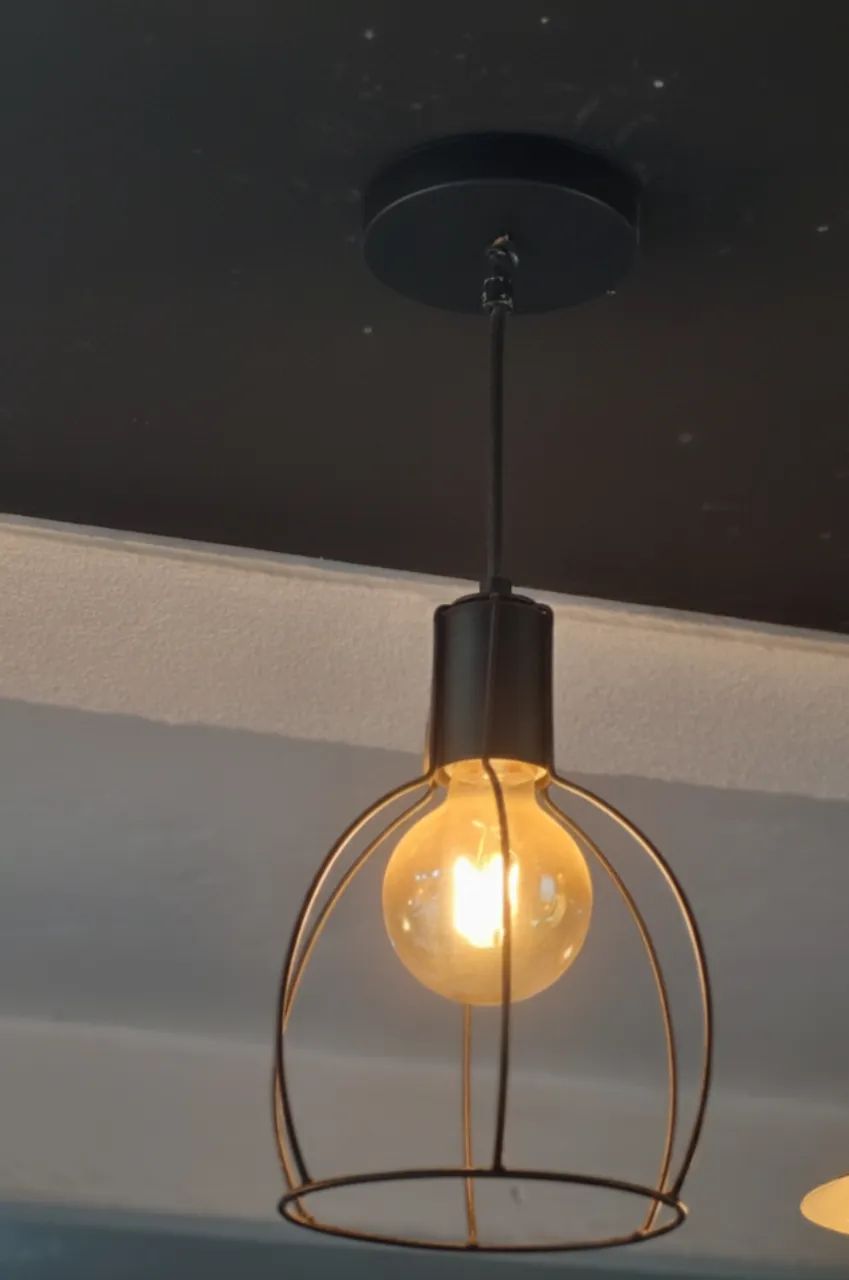 Pendente Aspen Preto Moderno 60w Blumenau - Foto 2